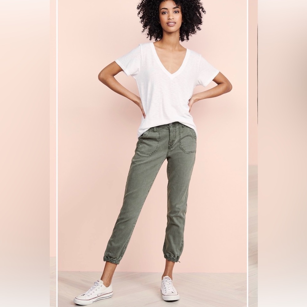 PAIGE Mayslie Olive Green Joggers